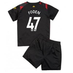 Kids Manchester City Phil Foden #47 Uit tenue 2022-23 Korte Mouw (+ Korte broeken)