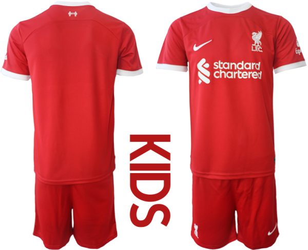 Liverpool Thuis tenue Kids 2023-24 Korte Mouw (+ Korte broeken)