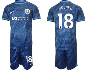 Chelsea Christopher Nkunku #18 Uit tenue Voetbalshirts 2023-24 Korte Mouw (+ Korte broeken)