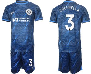 Chelsea Marc Cucurella #3 Uit tenue Voetbalshirts 2023-24 Korte Mouw (+ Korte broeken)