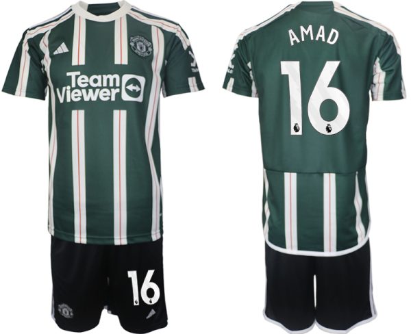 Manchester United Amad Diallo #16 Uit tenue Voetbalshirts 2023-24 Korte Mouw (+ Korte broeken)