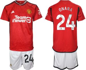 Manchester United Andre Onana #24 Thuis tenue Voetbalshirts 2023-24 Korte Mouw (+ Korte broeken)
