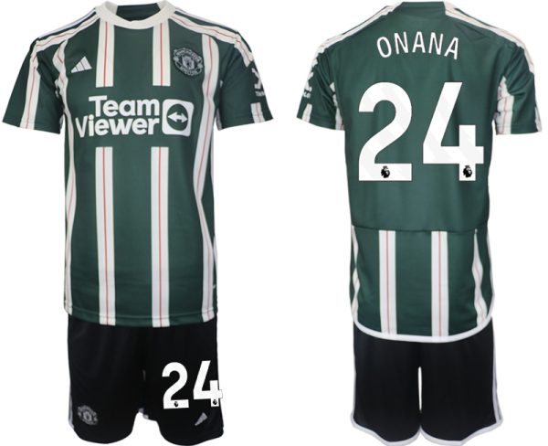 Manchester United Andre Onana #24 Uit tenue Voetbalshirts 2023-24 Korte Mouw (+ Korte broeken)