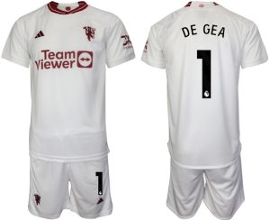 Manchester United David de Gea #1 Derde tenue Voetbalshirts 2023-24 Korte Mouw (+ Korte broeken)