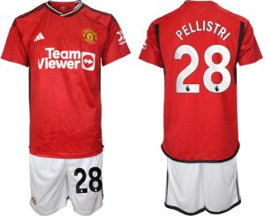 Manchester United Facundo Pellistri #28 Thuis tenue Voetbalshirts 2023-24 Korte Mouw (+ Korte broeken)