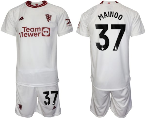 Manchester United Kobbie Mainoo #37 Derde tenue Voetbalshirts 2023-24 Korte Mouw (+ Korte broeken)