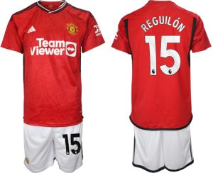 Manchester United Sergio Reguilon #15 Thuis tenue Voetbalshirts 2023-24 Korte Mouw (+ Korte broeken)