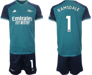 Arsenal Aaron Ramsdale #1 Derde tenue Voetbalshirts 2023-24 Korte Mouw (+ Korte broeken)