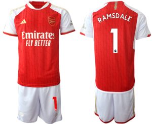 Arsenal Aaron Ramsdale #1 Thuis tenue Voetbalshirts 2023-24 Korte Mouw (+ Korte broeken)