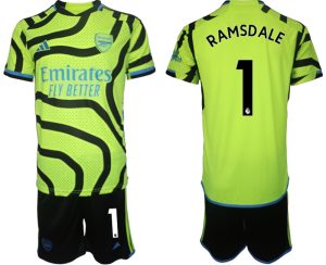 Arsenal Aaron Ramsdale #1 Uit tenue Voetbalshirts 2023-24 Korte Mouw (+ Korte broeken)