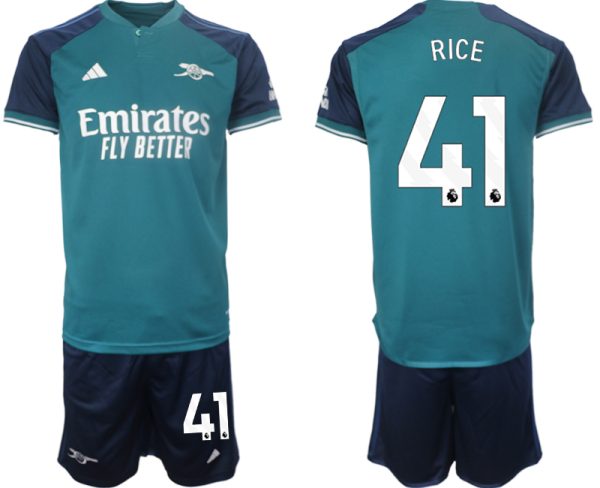Arsenal Declan Rice #41 Derde tenue Voetbalshirts 2023-24 Korte Mouw (+ Korte broeken)