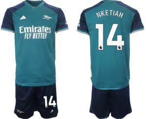 Arsenal Eddie Nketiah #14 Derde tenue Voetbalshirts 2023-24 Korte Mouw (+ Korte broeken)