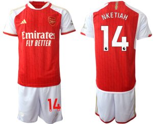 Arsenal Eddie Nketiah #14 Thuis tenue Voetbalshirts 2023-24 Korte Mouw (+ Korte broeken)