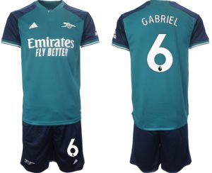 Arsenal Gabriel Magalhaes #6 Derde tenue Voetbalshirts 2023-24 Korte Mouw (+ Korte broeken)