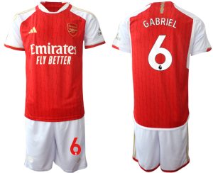 Arsenal Gabriel Magalhaes #6 Thuis tenue Voetbalshirts 2023-24 Korte Mouw (+ Korte broeken)