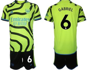 Arsenal Gabriel Magalhaes #6 Uit tenue Voetbalshirts 2023-24 Korte Mouw (+ Korte broeken)