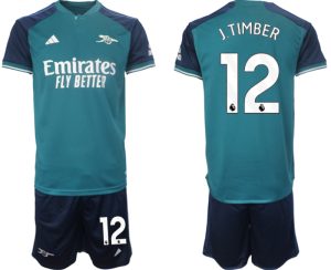 Arsenal Jurrien Timber #12 Derde tenue Voetbalshirts 2023-24 Korte Mouw (+ Korte broeken)