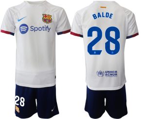 Barcelona Alejandro Balde #28 Uit tenue 2023-24 Korte Mouw (+ Korte broeken)