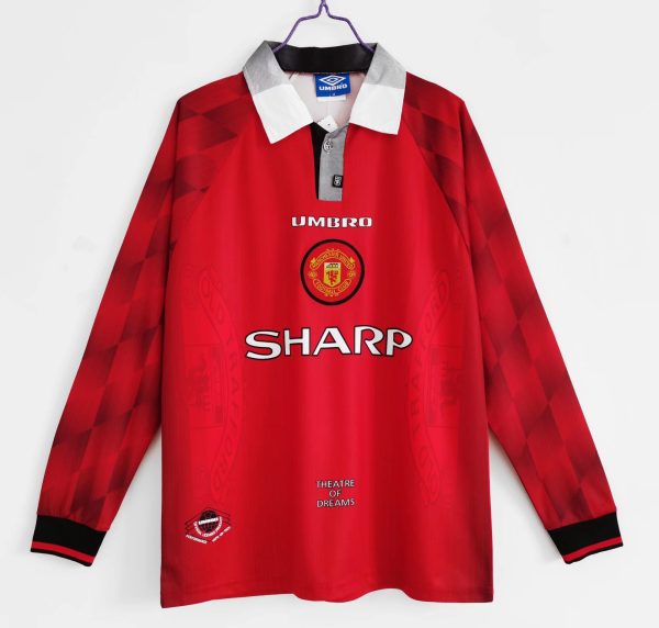 Manchester United 1996/97 Thuis tenue Lange Mouwen Retro Voetbalshirts