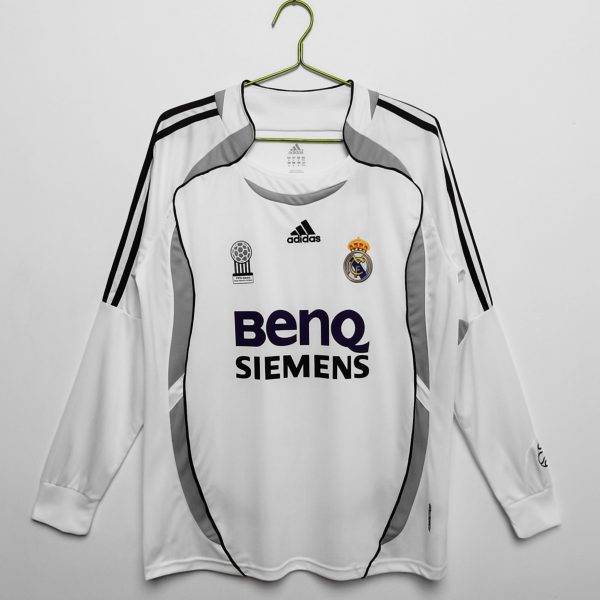 Real Madrid 2006/07 Thuis tenue Lange Mouwen Retro Voetbalshirts