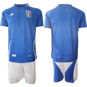 Italië Thuis tenue Mensen 2024-25 Korte Mouw (+ Korte broeken) Voetbalshirts