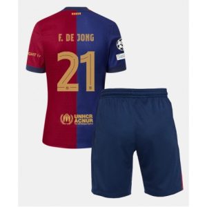 Barcelona Frenkie de Jong #21 Thuis tenue Kinder 2024-25 Voetbalshirts Korte Mouw (+ Korte broeken)