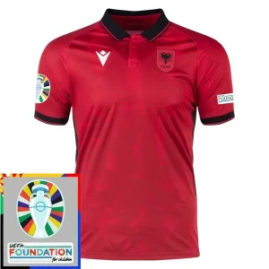 EK 2024 Albanië Thuis tenue Voetbalshirts Korte Mouw Patch