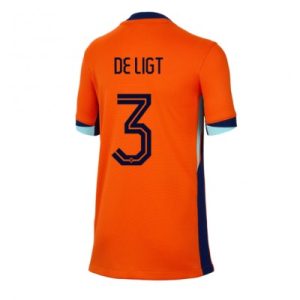 EK 2024 Dames Nederland Matthijs de Ligt #3 Thuis tenue Korte Mouw