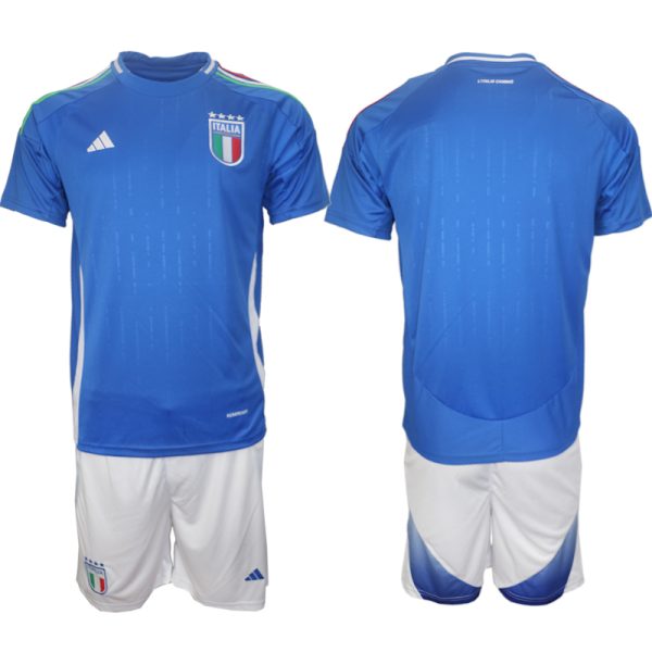 EK 2024 Italië Thuis tenue Korte Mouw (+ Korte broeken)