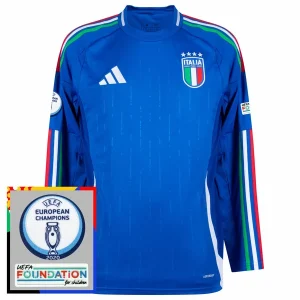 EK 2024 Italië Thuis tenue Lange Mouwen Patch