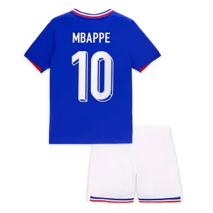 EK 2024 Kinder Frankrijk Kylian Mbappe #10 Thuis tenue Korte Mouw (+ Korte broeken)