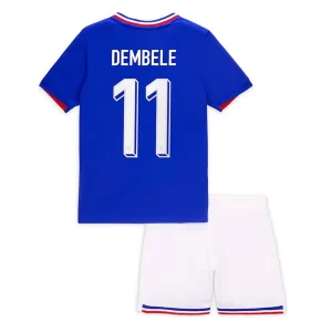 EK 2024 Kinder Frankrijk Ousmane Dembele #11 Thuis tenue Korte Mouw (+ Korte broeken)