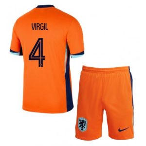 EK 2024 Kinder Nederland Virgil van Dijk #4 Thuis tenue Korte Mouw (+ Korte broeken)