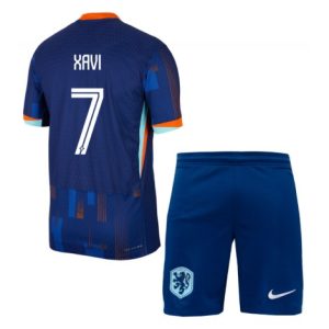 EK 2024 Kinder Nederland Xavi Simons #7 Uit tenue Korte Mouw (+ Korte broeken)