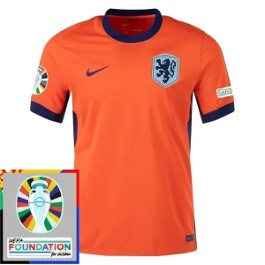 EK 2024 Nederland Thuis tenue Korte Mouw Patch