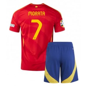 EK 2024 Spanje Thuis tenue Alvaro Morata #7 Kinder Voetbalshirts Korte Mouw (+ Korte broeken)