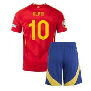 EK 2024 Spanje Thuis tenue Dani Olmo #10 Kinder Voetbalshirts Korte Mouw (+ Korte broeken)