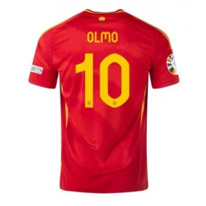 EK 2024 Spanje Thuis tenue Dani Olmo #10 Voetbalshirts Korte Mouw Patch