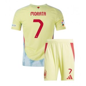 EK 2024 Spanje Uit tenue Alvaro Morata #7 Kinder Voetbalshirts Korte Mouw (+ Korte broeken)