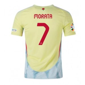 EK 2024 Spanje Uit tenue Alvaro Morata #7 Voetbalshirts Korte Mouw Patch