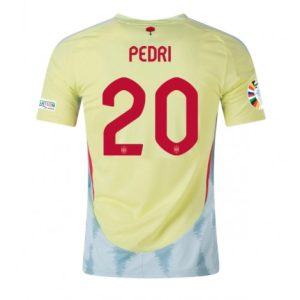 EK 2024 Spanje Uit tenue Pedri Gonzalez #20 Voetbalshirts Korte Mouw Patch