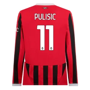 Koop het nieuwste AC Milan 2024/25 Christian Pulisic #11 Thuis tenue Lange Mouw