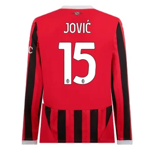 Koop het nieuwste AC Milan 2024/25 Luka Jović #15 Thuis tenue Lange Mouw