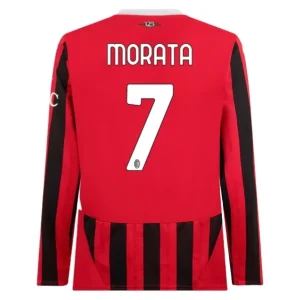 Koop Goedkope AC Milan 2024/25 Álvaro Morata #7 Thuis tenue Lange Mouwen Online