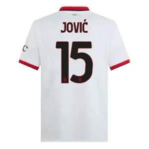 Koop Goedkope AC Milan 2024/25 Luka Jović #15 Uit tenue Korte Mouwen Online