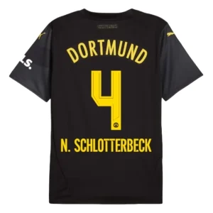 Koop Goedkope BVB Borussia Dortmund 2024/25 Nico Schlotterbeck #4 Uit tenue Korte Mouwen Online