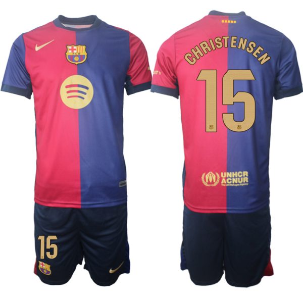 Koop Goedkope FC Barcelona 2024/25 Andreas Christensen #15 Thuis tenue Korte Mouw (+ Korte broeken) Online