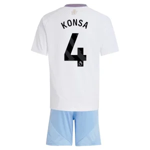 Koop Goedkope Kinder Aston Villa 2024/25 Ezri Konsa #4 Uit tenue Korte Mouw (+ Korte broeken) Online