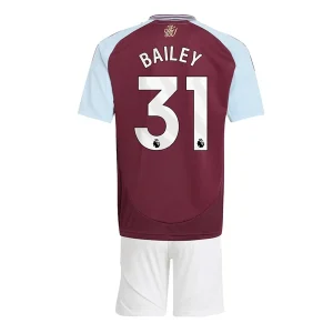 Koop Goedkope Kinder Aston Villa 2024/25 Leon Bailey #31 Thuis tenue Korte Mouw (+ Korte broeken) Online