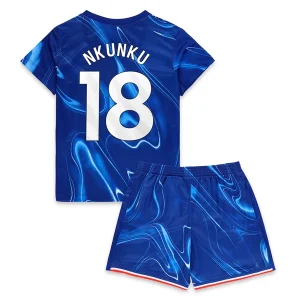 Koop Goedkope Kinder Chelsea 2024/25 Christopher Nkunku #18 Thuis tenue Korte Mouw (+ Korte broeken) Online